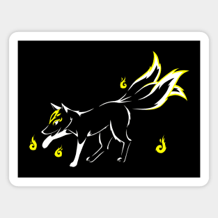 Kitsune (white and yellow) Magnet